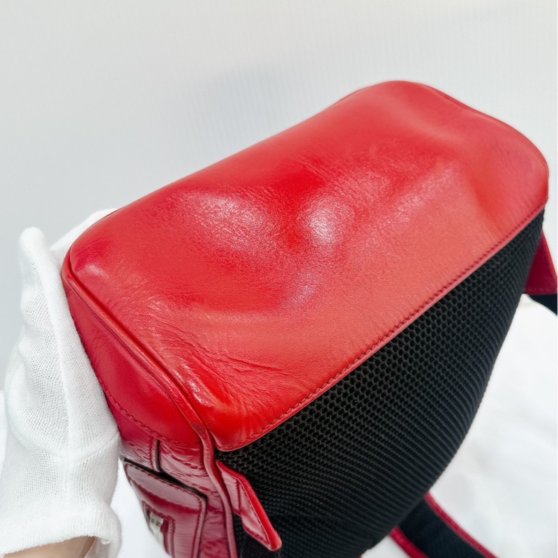 莉亞精品♡ Gucci紅色老花後背包 二手美包-10