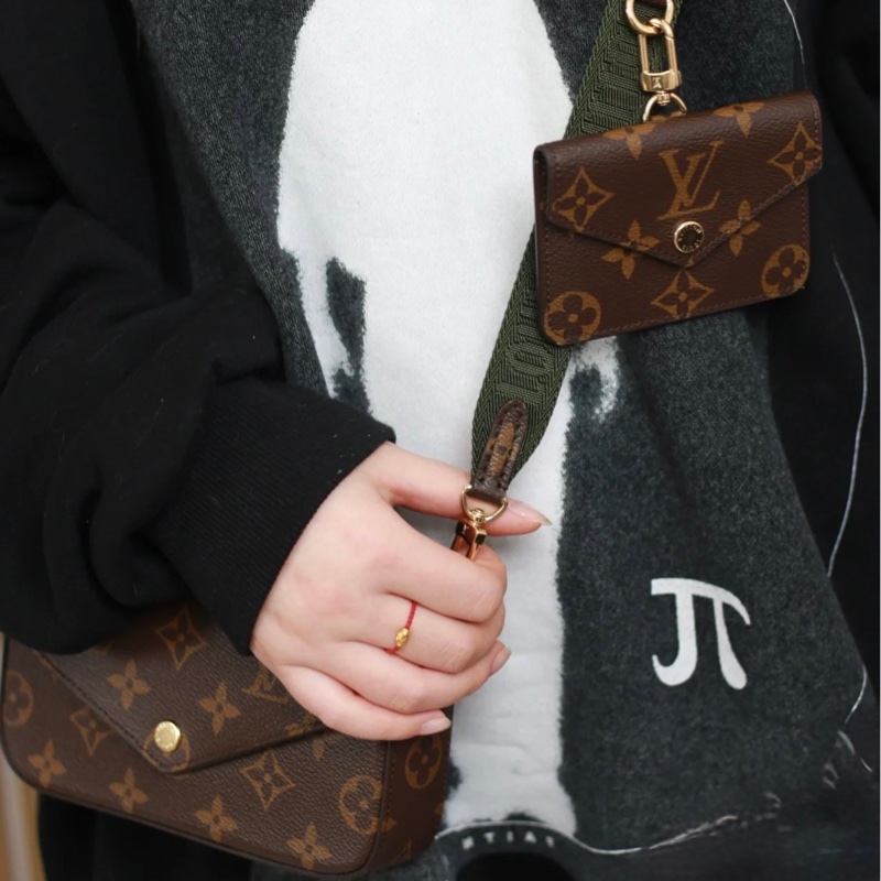 LV felicie strap 系列 - 新款三合一 - 绿肩带-1