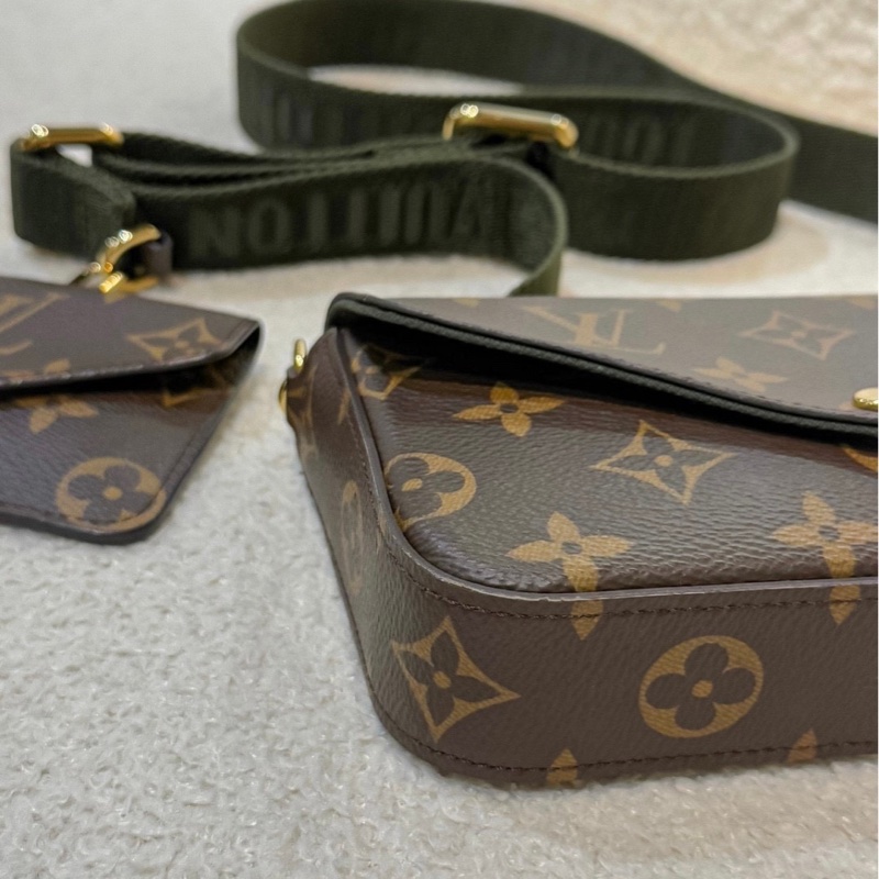 LV felicie strap 系列 - 新款三合一 - 绿肩带-3