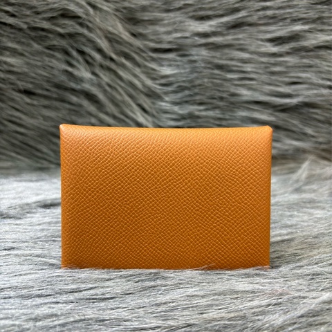 HERMES CALVI DUO EPSOM 金棕色 名片夾 零錢包 信用卡包 短夾 錢包 皮夾