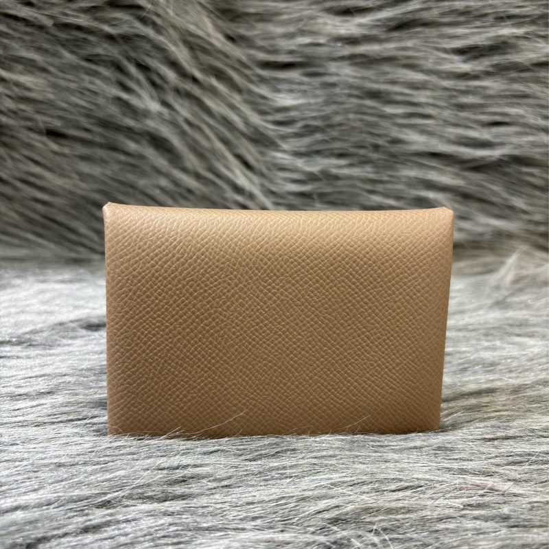 HERMES CALVI DUO EPSOM 18 大象灰色 名片夾 零錢包 信用卡包 短夾 錢包 皮夾-0