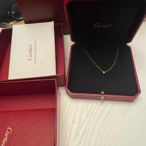 Cartier d'Amour項鍊玫瑰金0.04