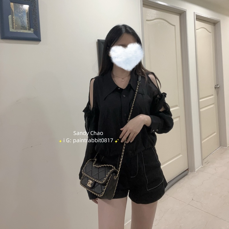 ෆ Chanel 滾邊穿皮鍊黑金cf 🖤24B-1