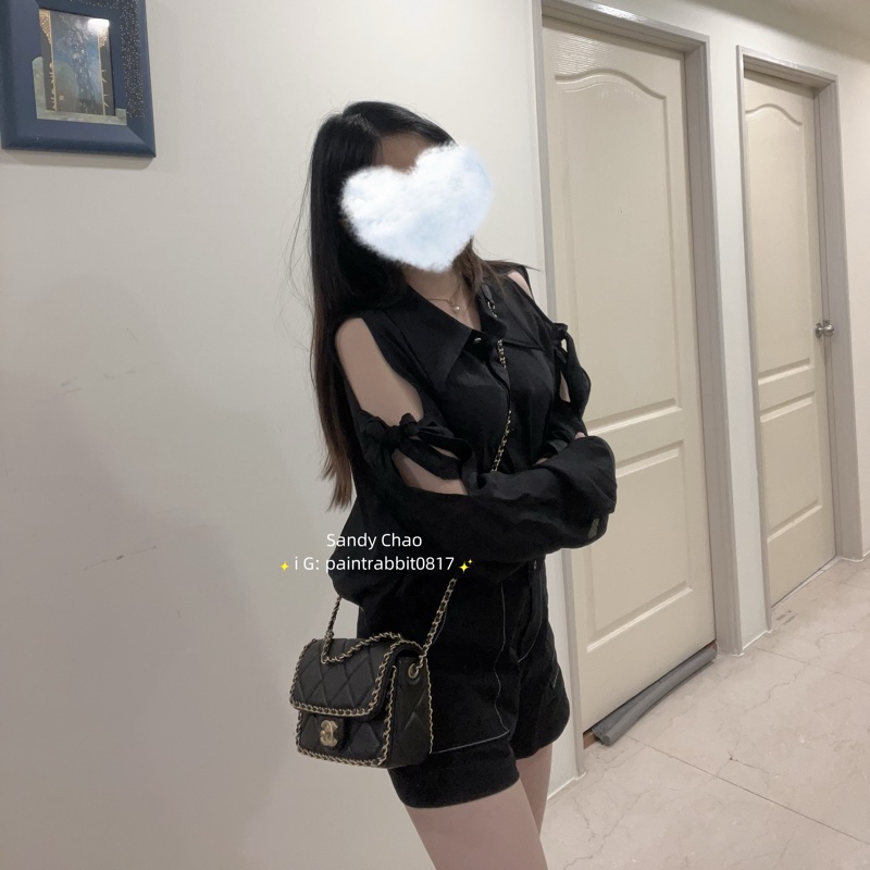 ෆ Chanel 滾邊穿皮鍊黑金cf 🖤24B-3