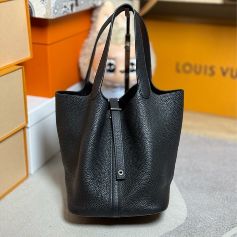 HERMES Picotin 22 菜籃子 黑銀