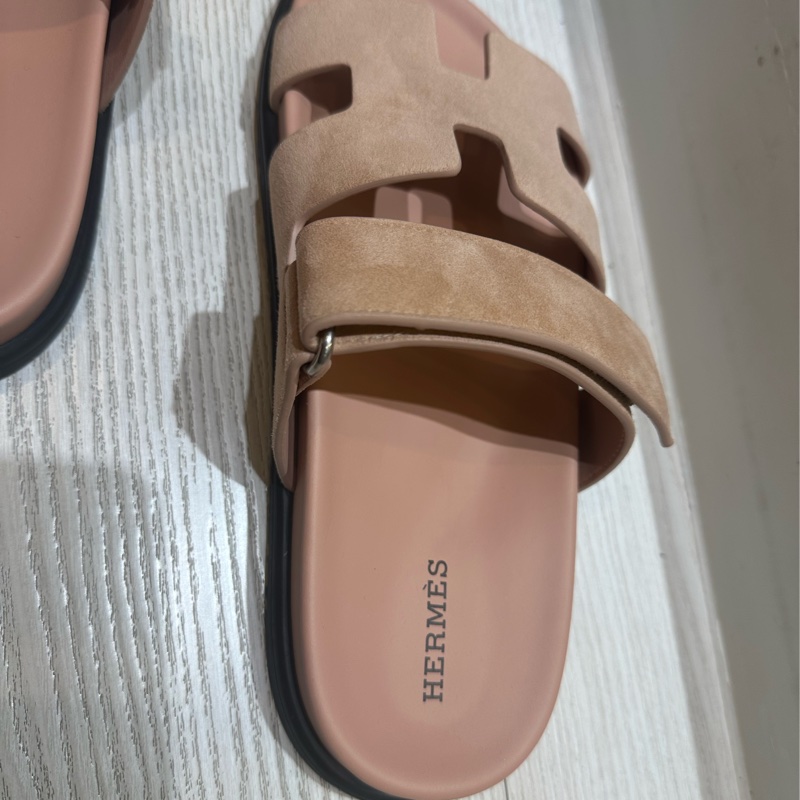 Hermes 愛馬仕 Chypre  玫瑰粉 麂皮 涼鞋 二舅鞋-4