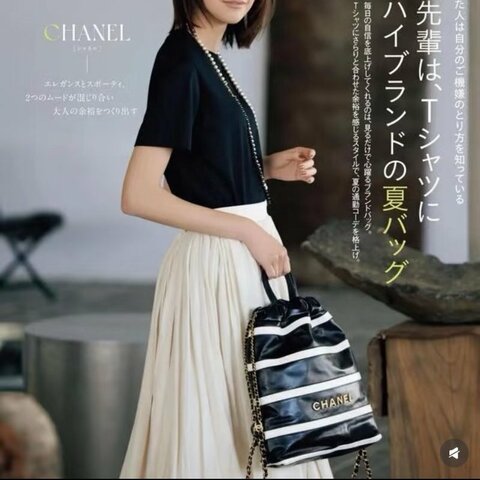✨Chanel 24s芯片款 黑白條紋22bag小號後背包 全新配件盒子塵袋