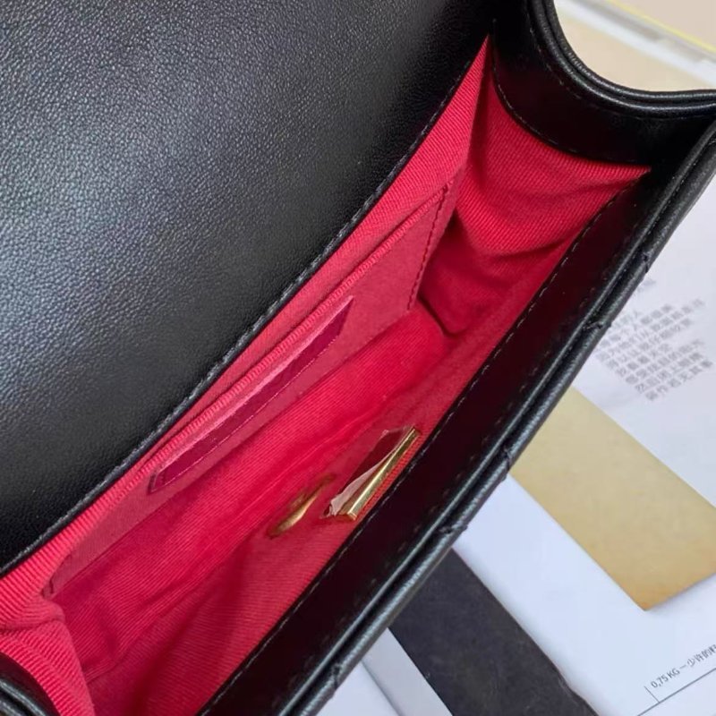 ✨chanel 22c黑金羊皮金幣小號豆腐包 牛皮編織滾邊芯片款19*15*6cm 99新配件塵袋-5