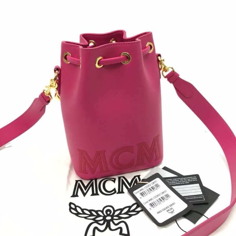 MCM bucket pink bag-1