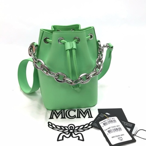 MCM bucket green bag