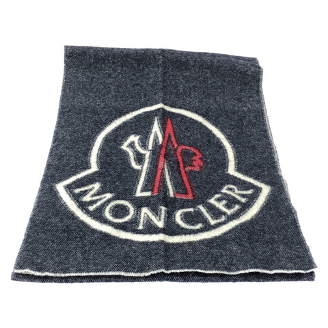 MONCLER 圍巾 圍巾 羊毛 藍色 二手 男女通用