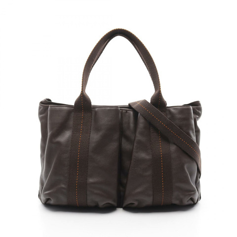 HERMES Caravan Horizontal MM 手提斜背包 真皮 棕色 SHW