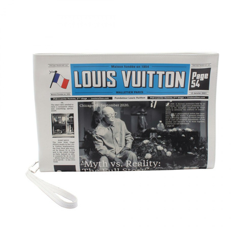 LOUIS VUITTON Everyday LV 報紙手拿包 M80849 皮革白色二手男士 LV
