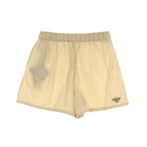 PRADA RE-NYLON 短褲 褲子 22C757 尼龍 米色 二手 女款