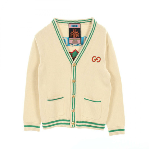 GUCCI 開襟衫針織衫 S 碼棉質米色多色二手