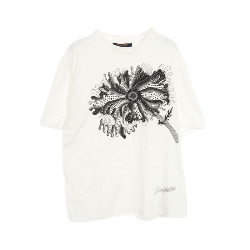 LOUIS VUITTON× YK 迷幻花朵 T 卹 RM231H 棉白色二手男款 #XL-0
