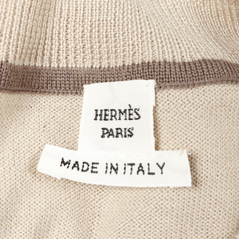 愛馬仕 (HERMES) MORS A JOUETS 刺繡針織毛衣 4H2662DD 羊毛 米色 二手 #36-2