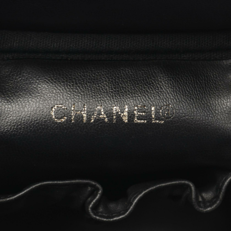 香奈兒 CC 標誌化妝包 手袋 A01998 小牛皮 黑色 GHW 二手 女士-3