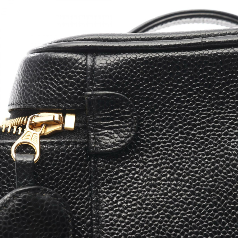 香奈兒 CC 標誌化妝包 手袋 A01998 小牛皮 黑色 GHW 二手 女士-7