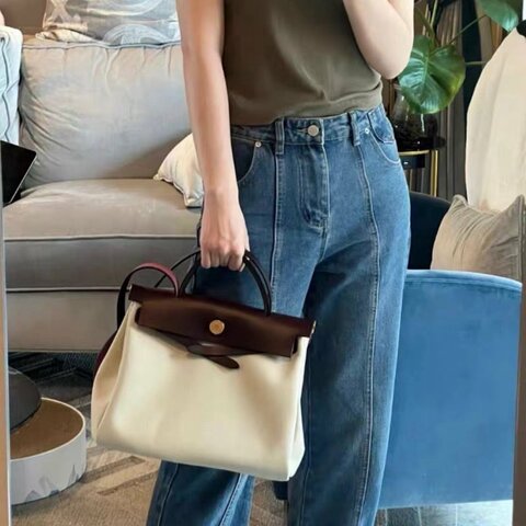 hermes s2風衣灰銀扣 herbag31帆布手提包 全新膜還在配件:子包鑰匙2把鎖塵袋盒子