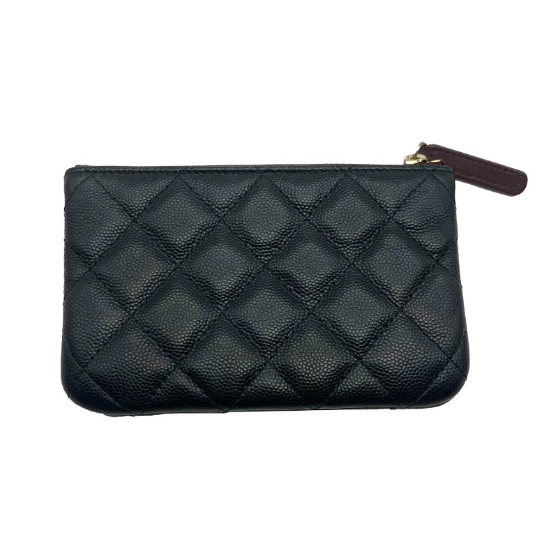CHANEL 黑金荔枝一字錢包-1
