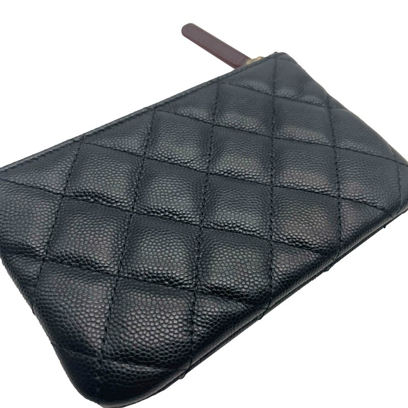 CHANEL 黑金荔枝一字錢包-5