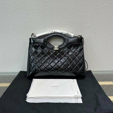 CHANEL 黑金31bag大號手提肩背斜背包 36*25*8 全新閒置 配件塵袋