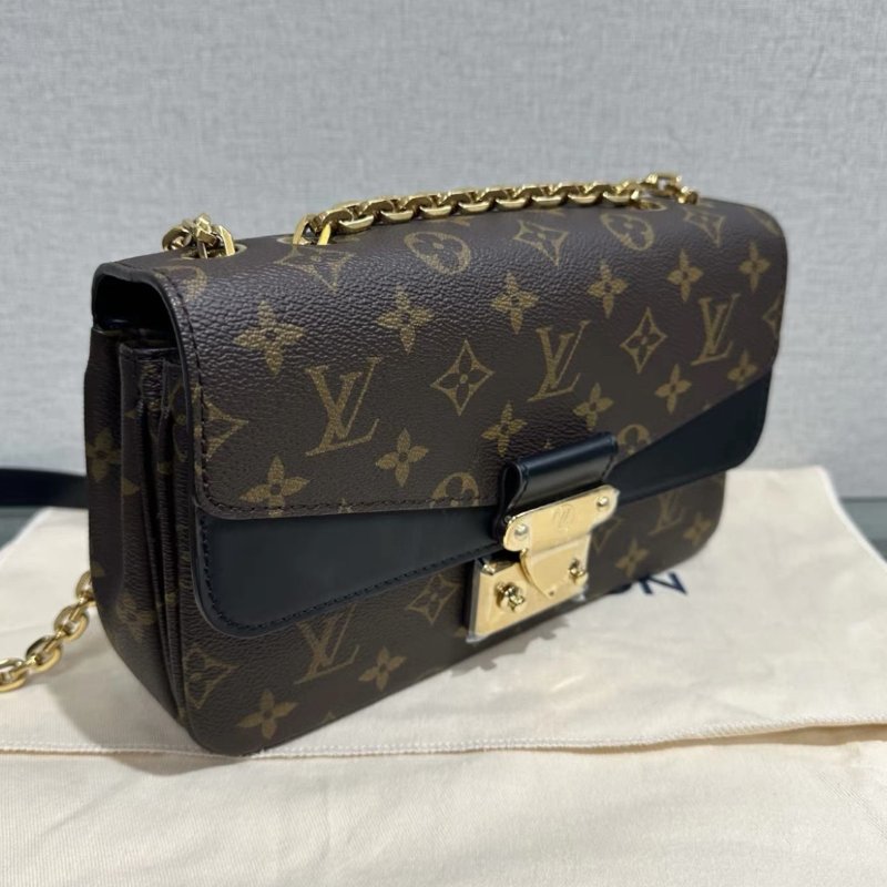 LV Marceau老花黑金扣郵差包 芯片款 24.5*15*6.5 99新 配件塵袋-1