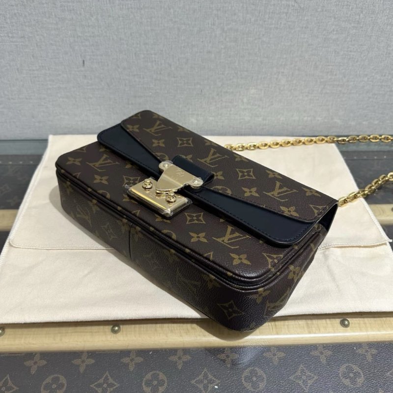 LV Marceau老花黑金扣郵差包 芯片款 24.5*15*6.5 99新 配件塵袋-2