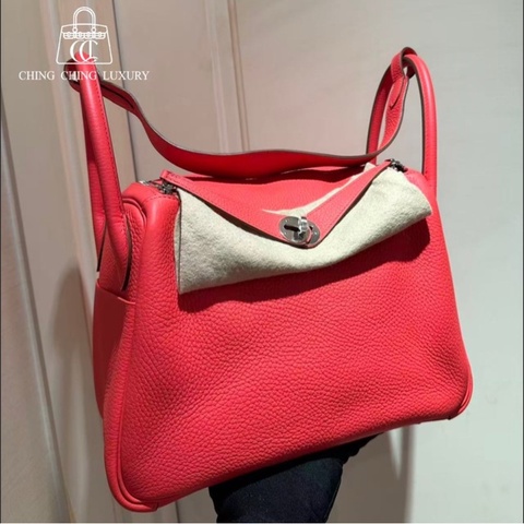 🌟Hermes🌈Lindy 30💗T5齋普爾粉銀扣💗全新未使用🌟TC皮🌟