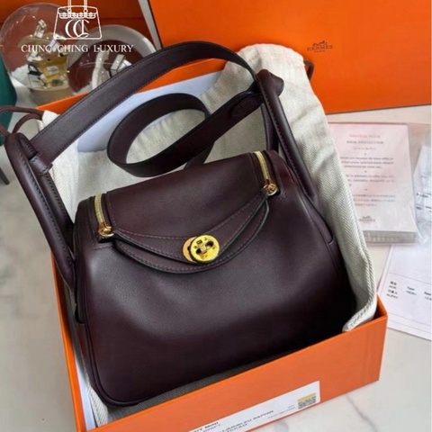 Hermes🌟Mini Lindy一代❤️馬鞍紅金扣❤️全套有單🌟99.5新🌟Swift皮🌟