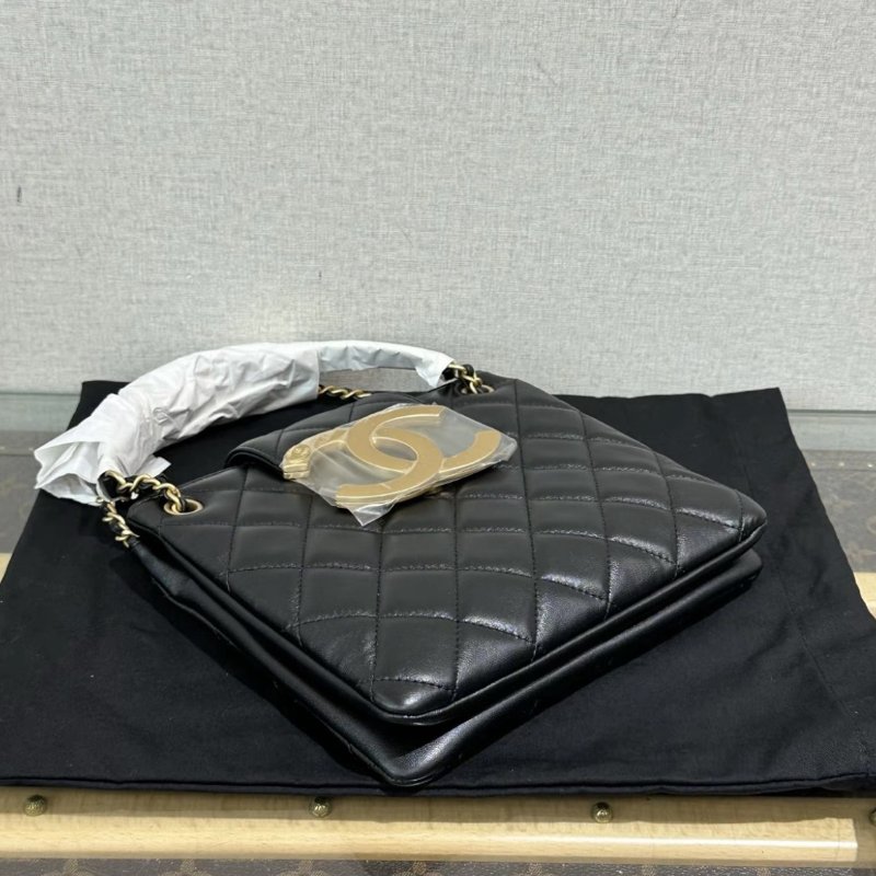 CHANEL黑金雙c大logo肩背斜背包 20*18*3 全新閒置配件塵袋-4