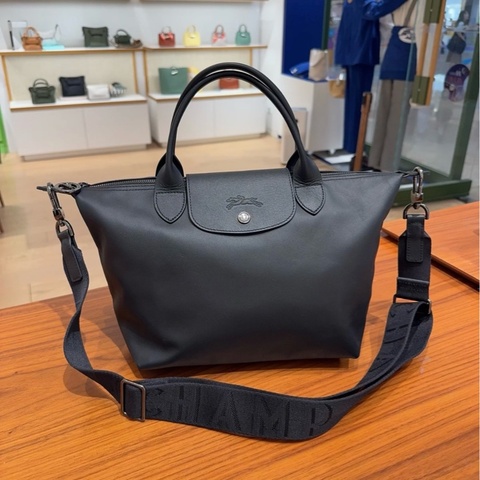 Longchamp Le Pliage Xtra 黑色 小牛皮 小號  斜挎/手提包