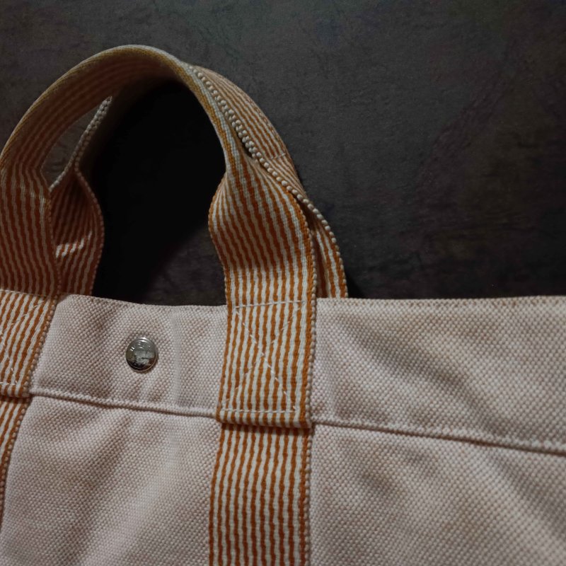 🟧[狀況良好] //🟧HERMES🟧//愛馬仕手提帆布包/橙色-3