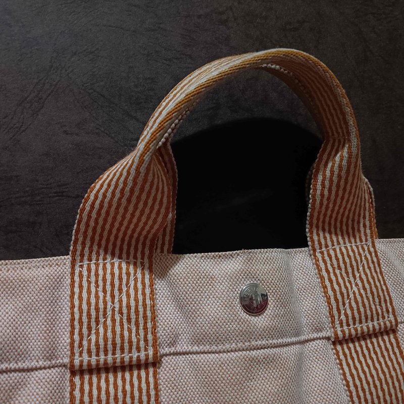 🟧[狀況良好] //🟧HERMES🟧//愛馬仕手提帆布包/橙色-12