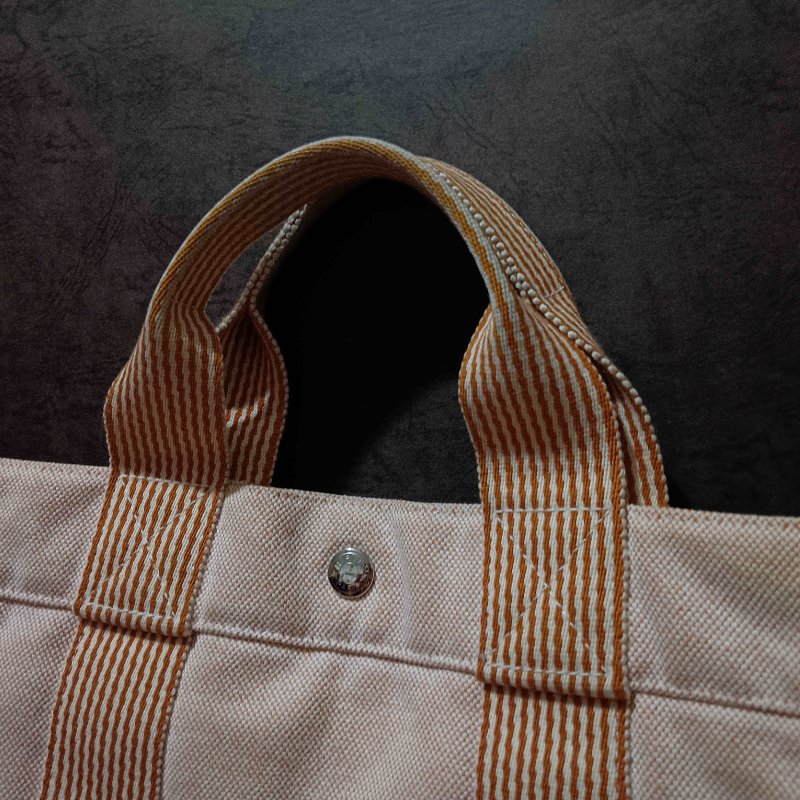 🟧[狀況良好] //🟧HERMES🟧//愛馬仕手提帆布包/橙色-14