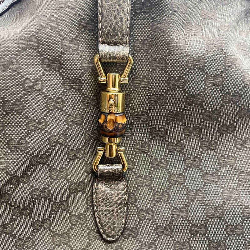 GUCCI咖啡色竹節賈姬二用包-12