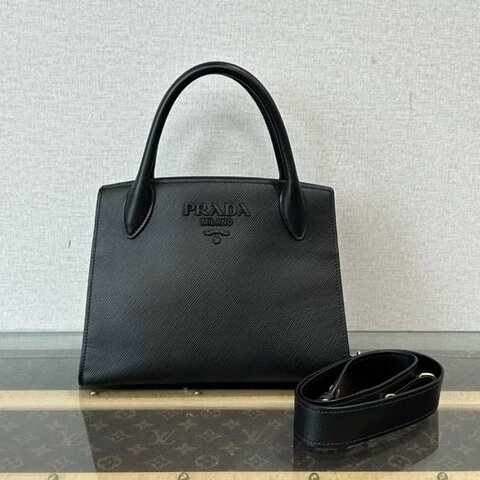 PRADA Monochrome手提肩背斜背包 26*19*14 98新