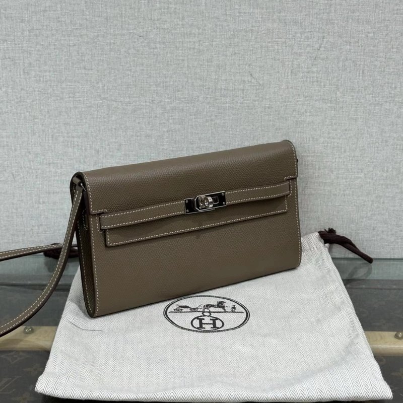 HERMES 大象灰銀扣Kellytogo肩背斜背包 20*11*3 99新 配件塵袋-1