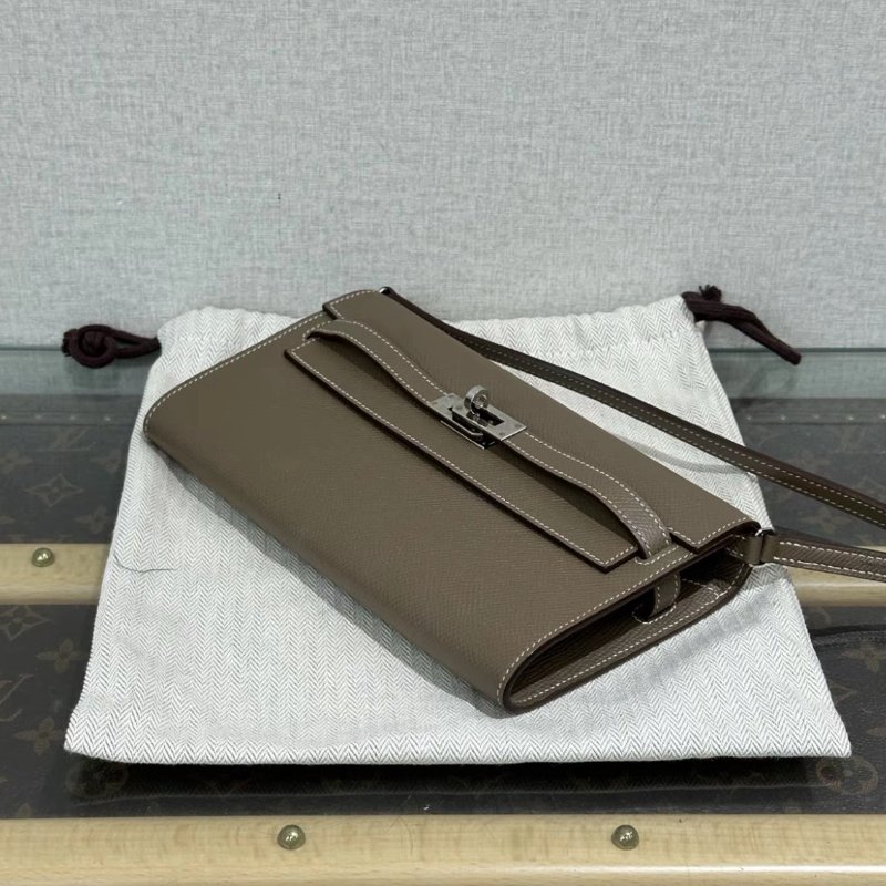 HERMES 大象灰銀扣Kellytogo肩背斜背包 20*11*3 99新 配件塵袋-2