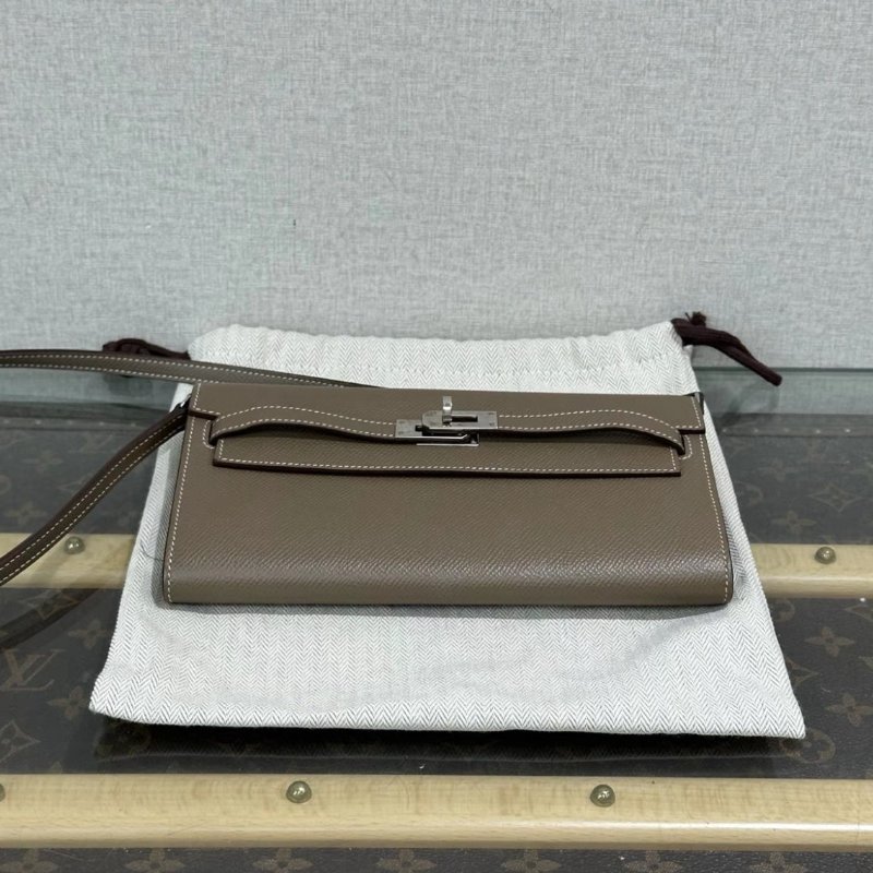 HERMES 大象灰銀扣Kellytogo肩背斜背包 20*11*3 99新 配件塵袋-3