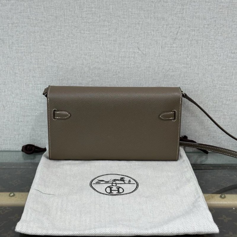 HERMES 大象灰銀扣Kellytogo肩背斜背包 20*11*3 99新 配件塵袋-5