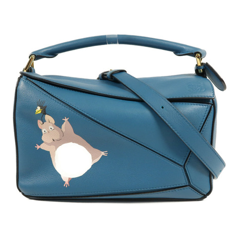 LOEWE 牛皮皮革Puzzle x Studio Ghibli金扣手挽肩背兩用袋
