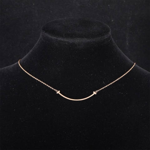 TIFFANY&CO(蒂芙尼) Tiffany T 微笑項鏈 小號 18K玫瑰金 項鏈 玫瑰金