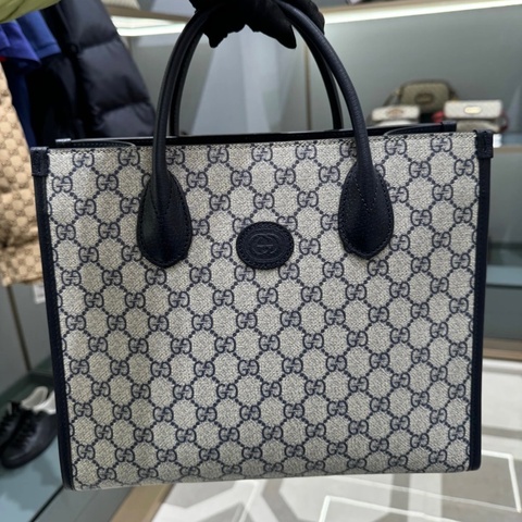 GUCCI古馳 GG Retro系列 老花Logo 可斜挎托特包 男女可背