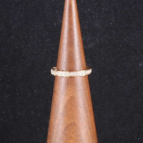 BVLGARI(寶格麗) SERPENTI 蛇戒單排滿鑽戒指 18K玫瑰金/鑽石 53 玫瑰金 蛇戒 單排滿鑽戒指
