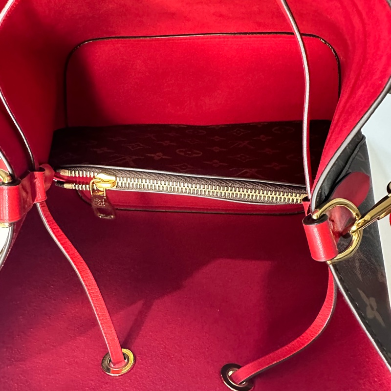 LV neonoe老花紅色水桶包-4