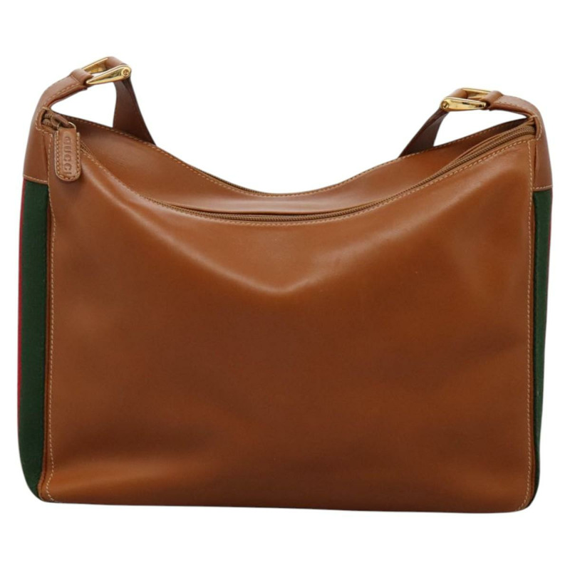 【日本直送】GUCCI 織帶雪莉線單肩包皮革棕紅綠正品 BD1064-1