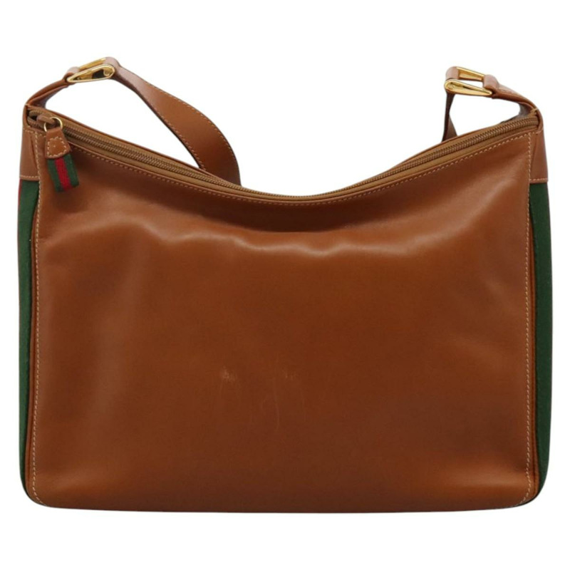 【日本直送】GUCCI 織帶雪莉線單肩包皮革棕紅綠正品 BD1064-2