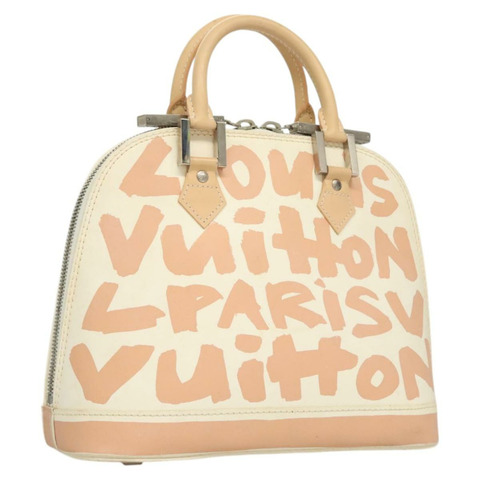 路易威登 Monogram Graffiti Alma 中型手提包白色 M92180 LV 正品 115620